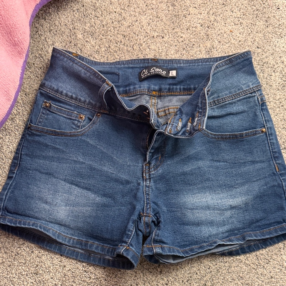 Ci Sono Dark Blue Jean Shorts